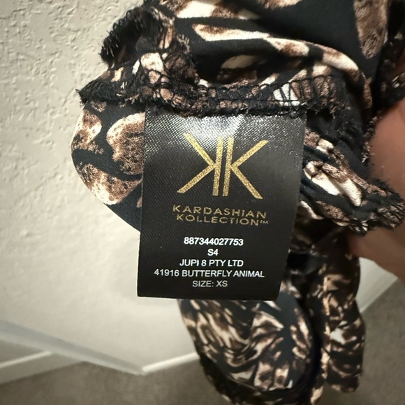 Kardashian Kollection Black and Brown Animal Print Jumpsuit Sz XS - Picture 9 of 10